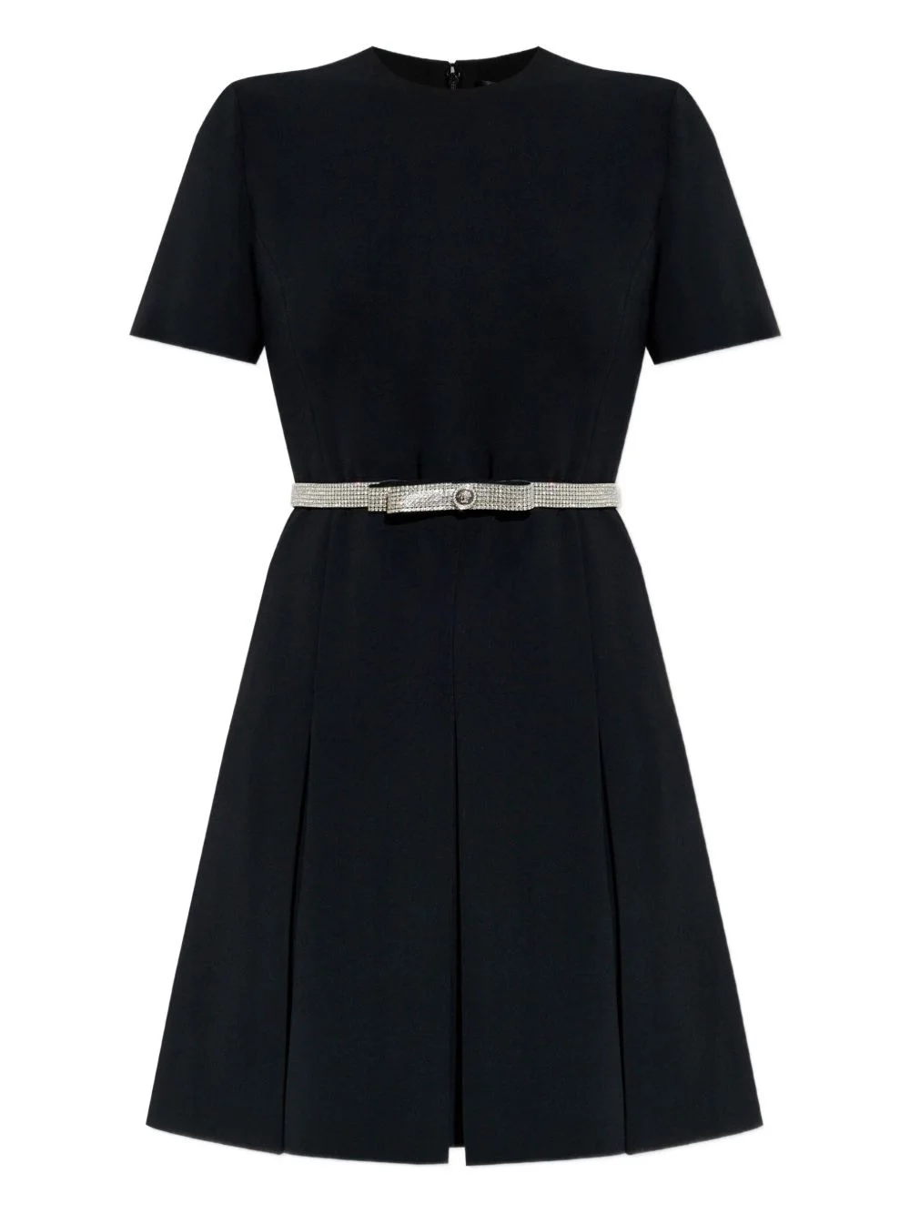 crystal-embellished belt dress - 1