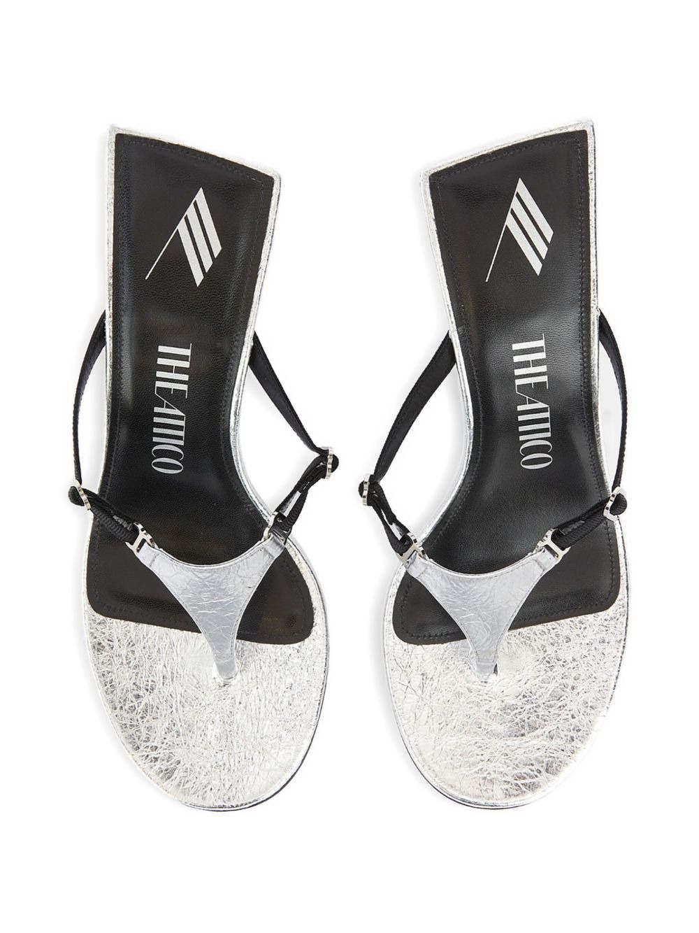 65mm metallic-leather buckled sandals - 2