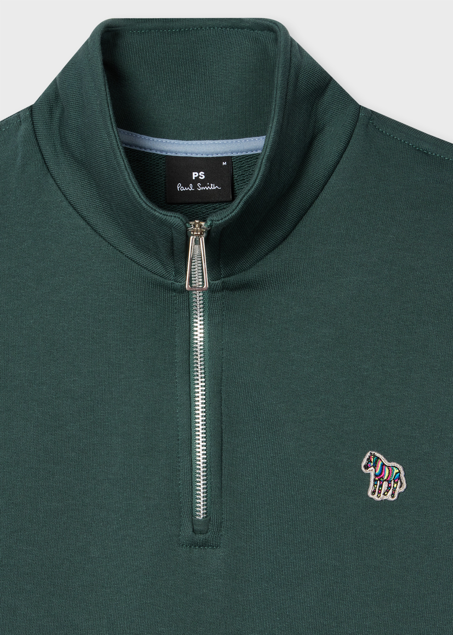 Dark Teal Organic Cotton Logo Half-Zip Sweatshirt - 2