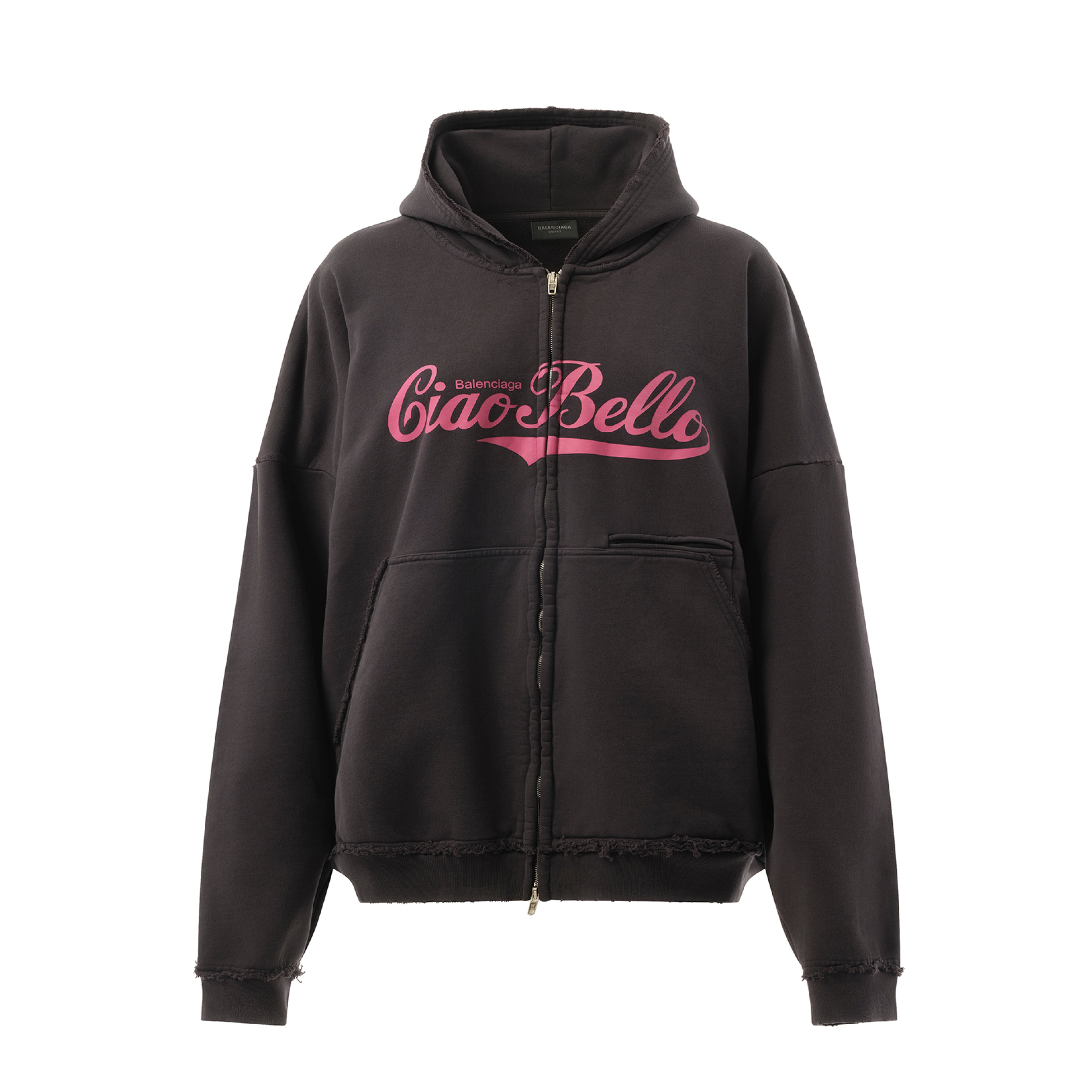 【24AW】BALENCIAGA CIAO BELLO PULLED ロゴ コットン フーディ 24AW】BALENCIAGA CIAO BELLO PULLED ロゴ コットン フーディ