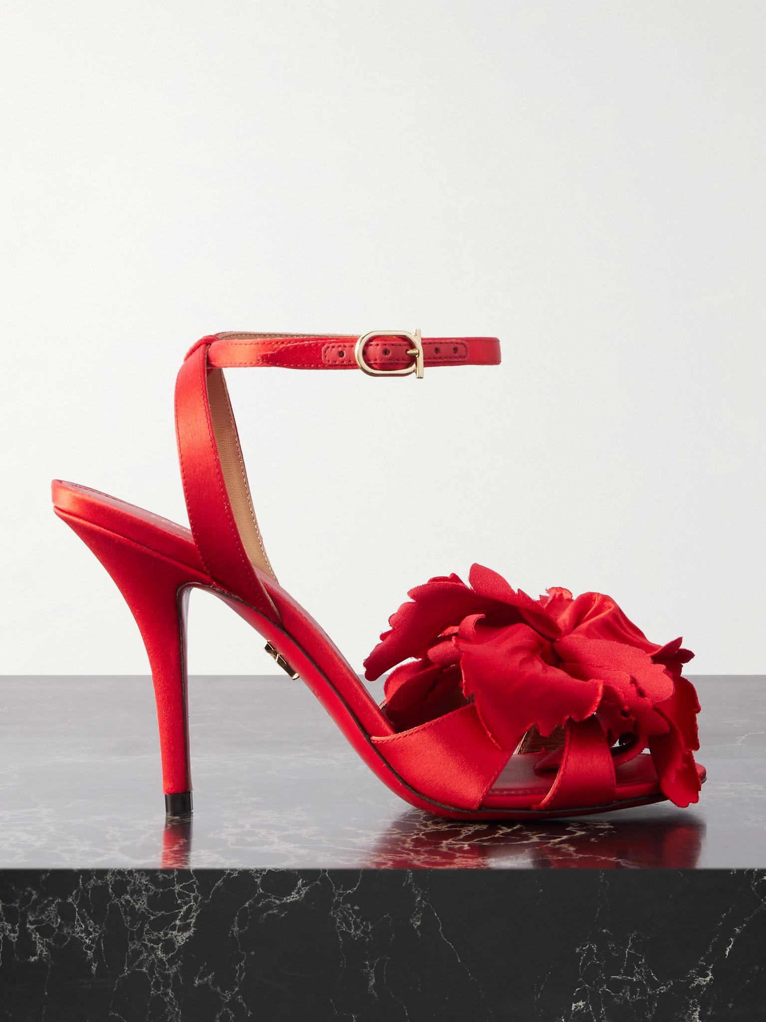 Ghilly appliquéd satin sandals Red - 1
