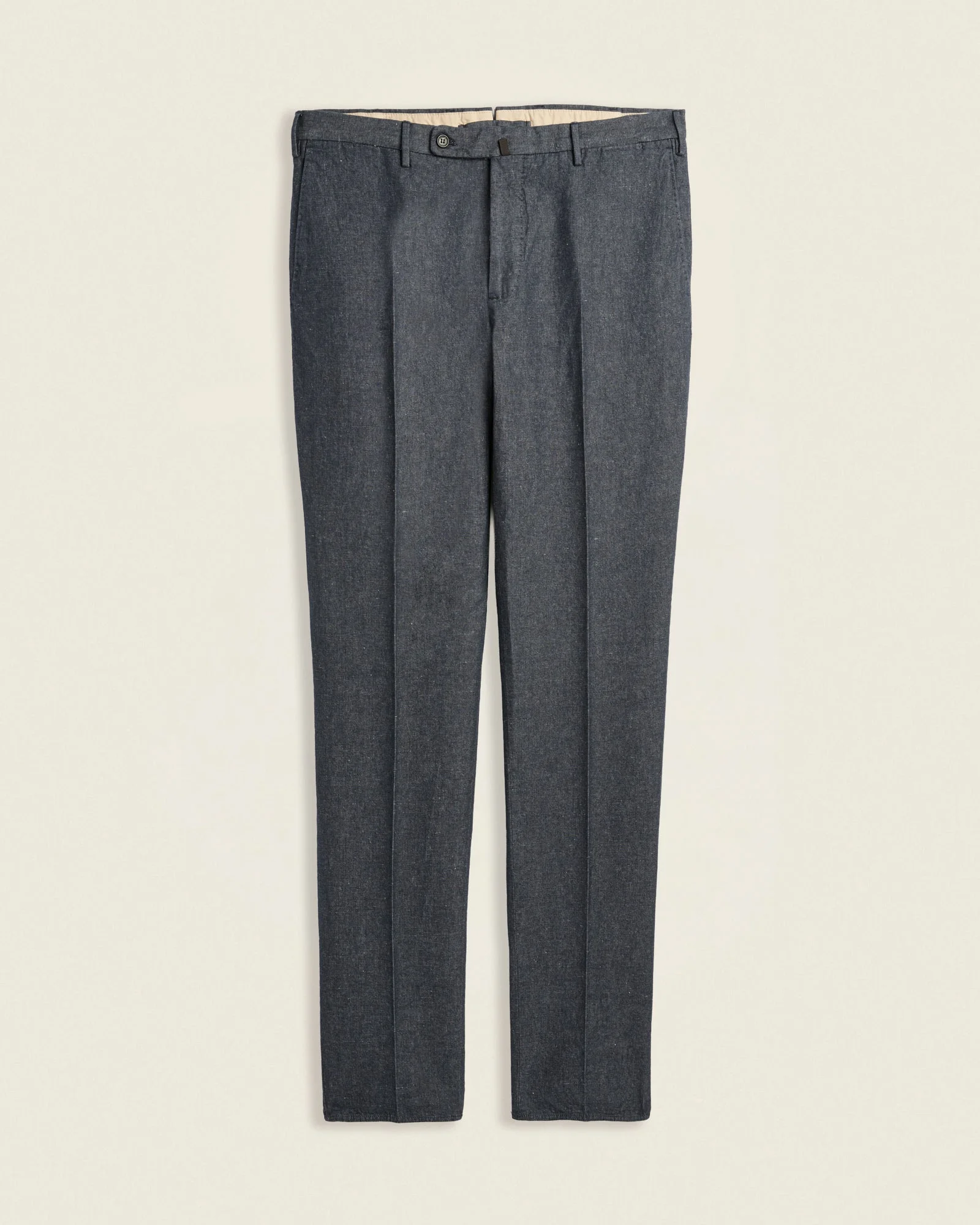 Regular-fit stretch cotton and linen trousers - 1