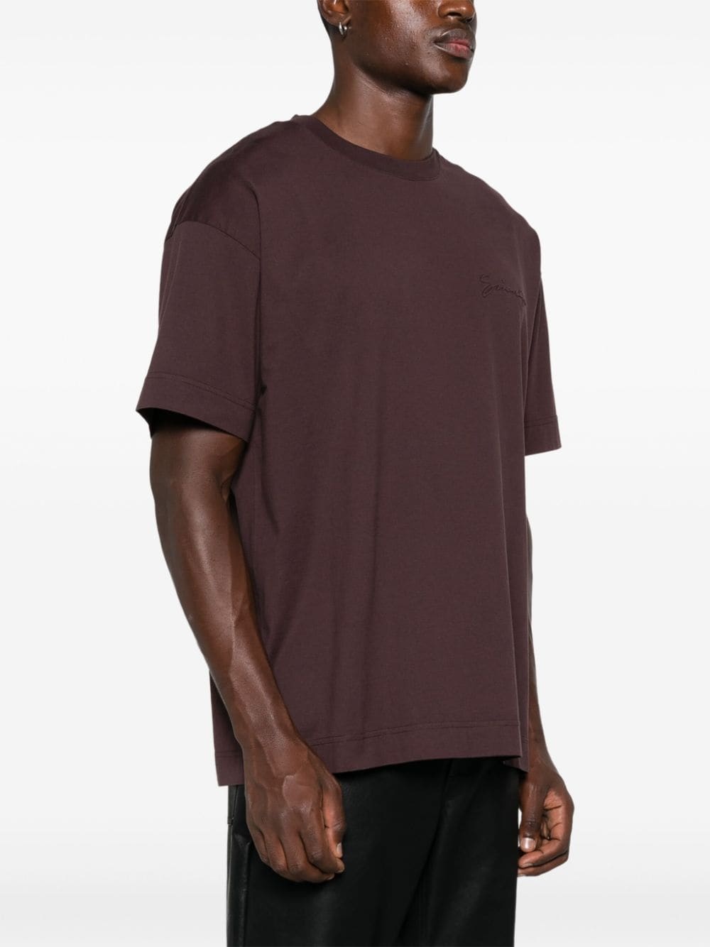 embossed-logo cotton T-shirt - 3