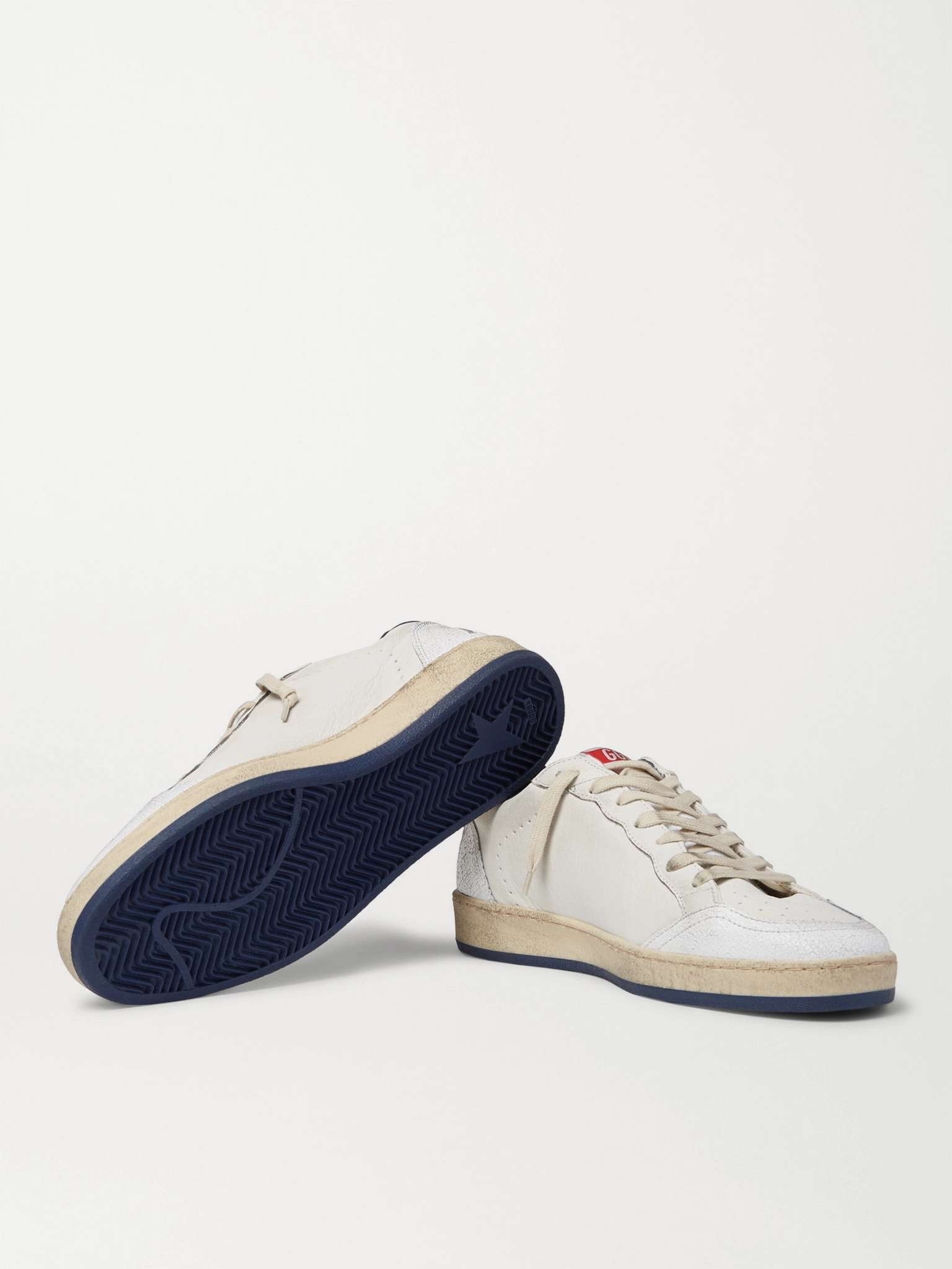 Ball Star Distressed Leather Sneakers - 7