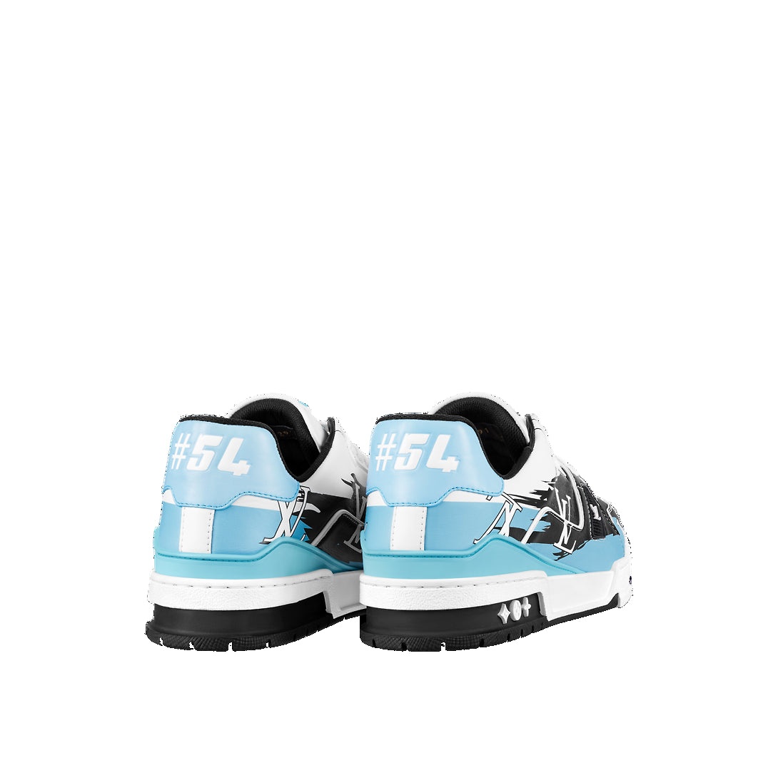 LOUIS VUITTON LV Trainers 'White Black Blue' 1AA373 - 3