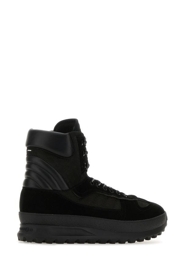 スニーカー Maison Margiela Black Leather Climber Sneakers Maison Margiela Climber high-top Leather Sneakers | Black
