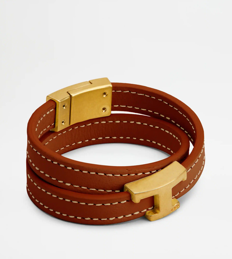 Tod's BRACELET IN LEATHER - BROWN outlook