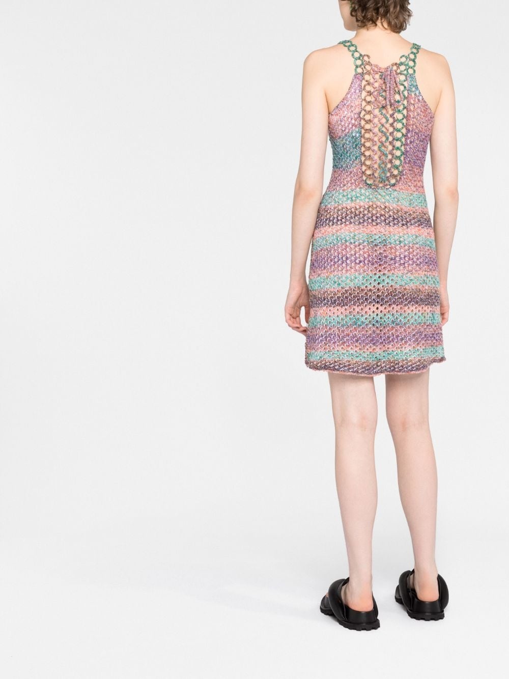 crochet-knit wool minidress - 6