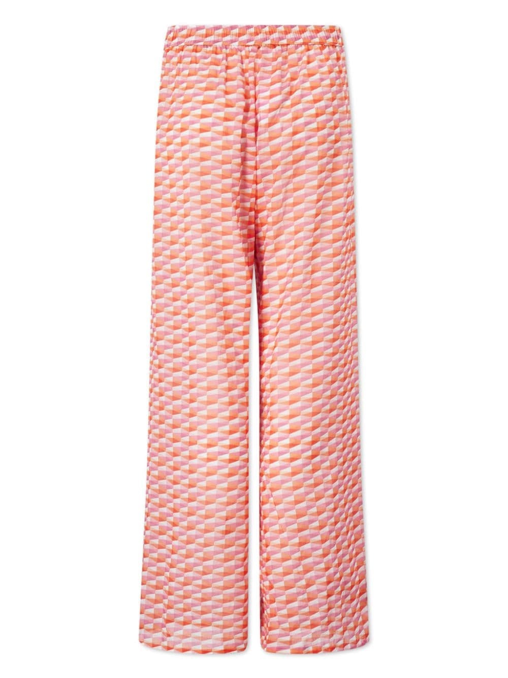 Laren geometric-print cotton trousers - 4