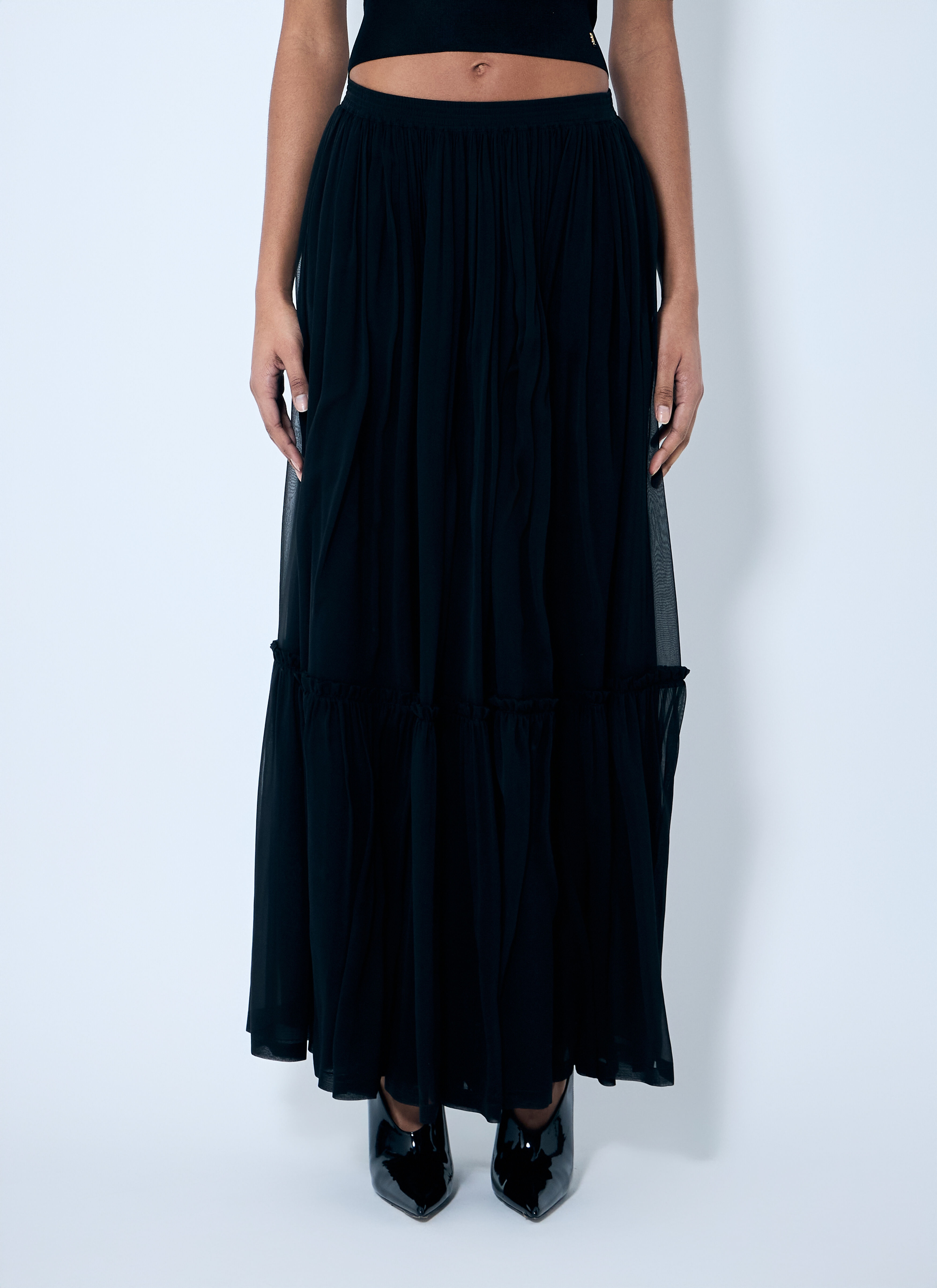 Ruffled Silk Skirt - 1