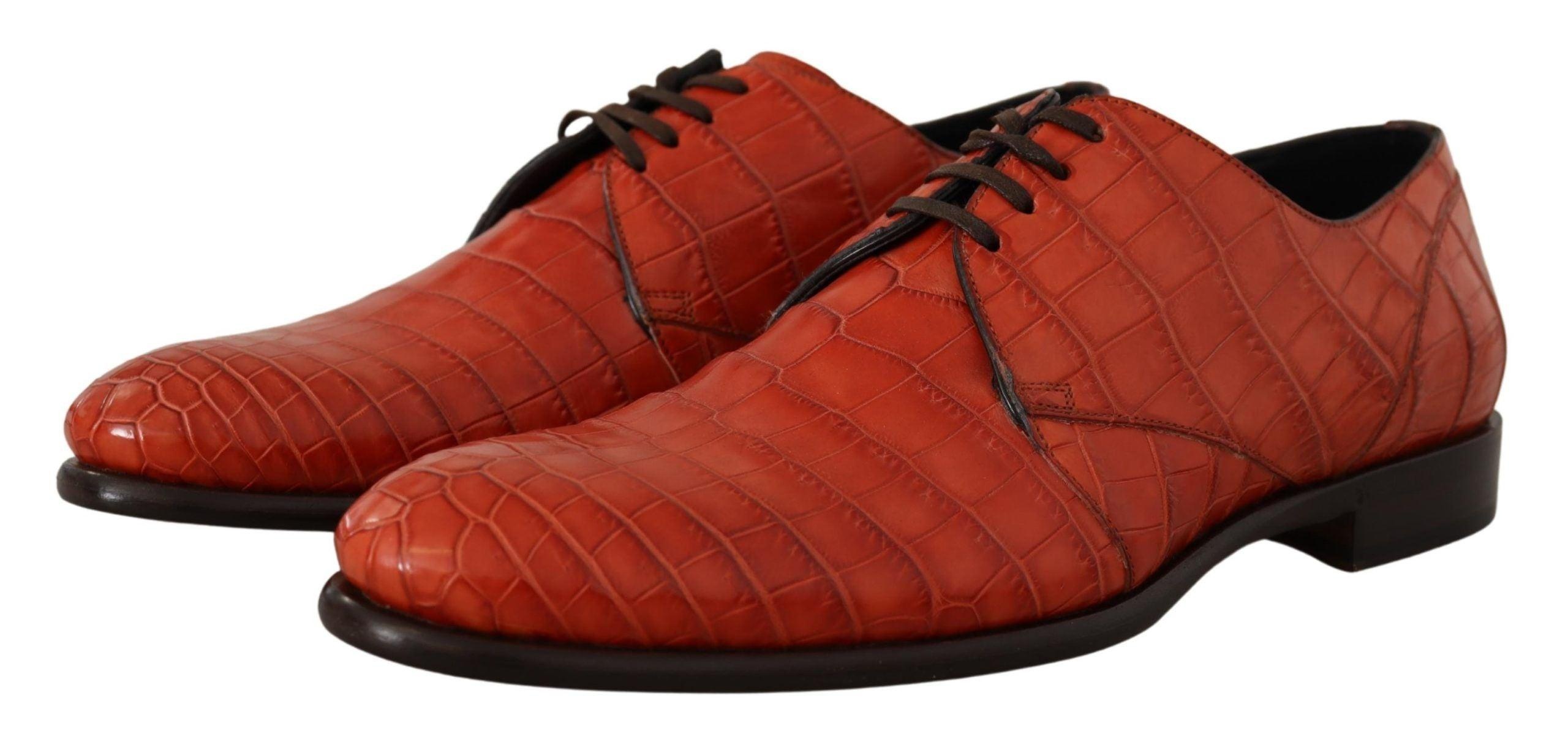 Dolce & Gabbana Orange Exotic Leather Dress Derby Shoes - 2
