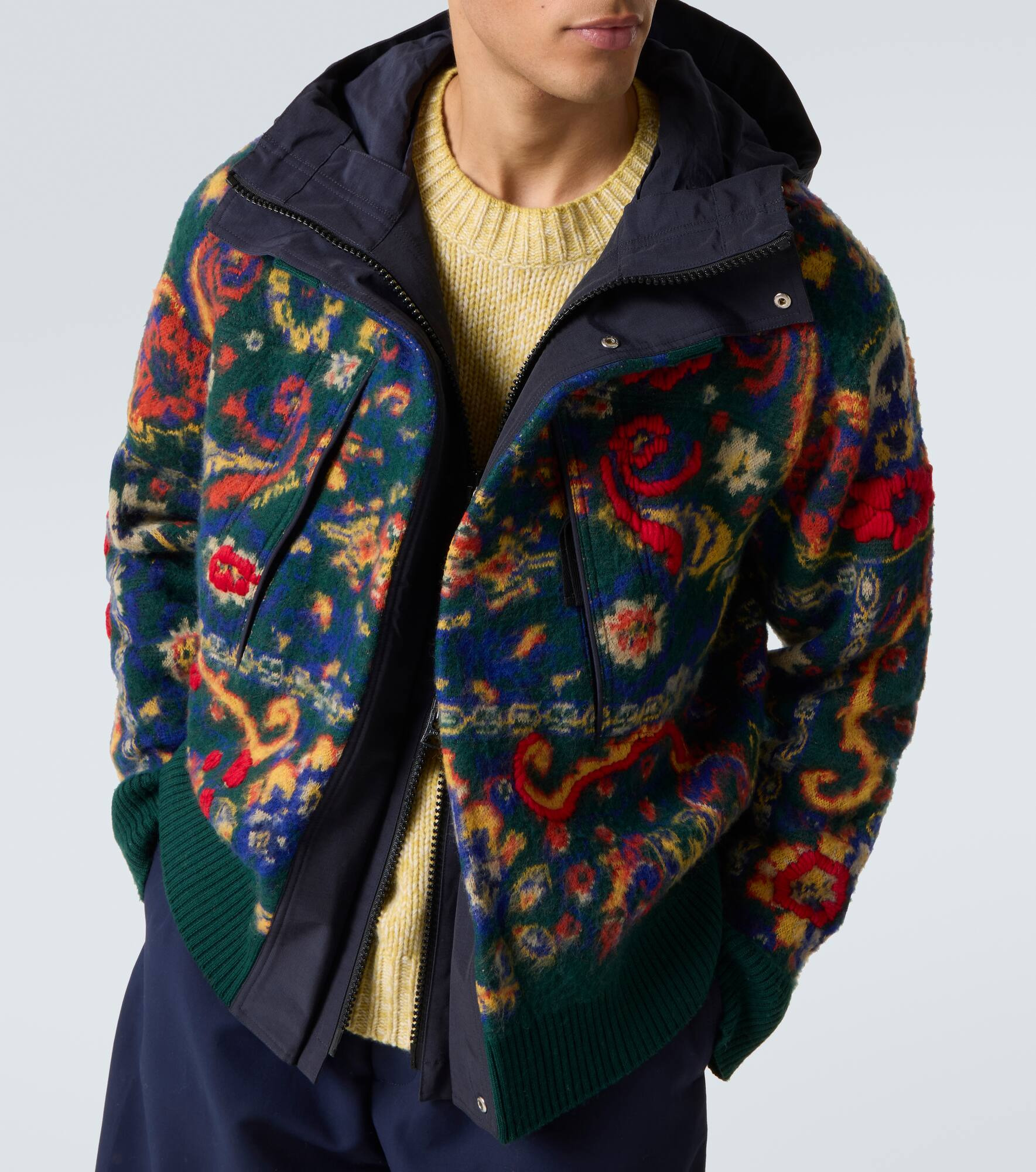 Floral wool jacquard jacket - 5