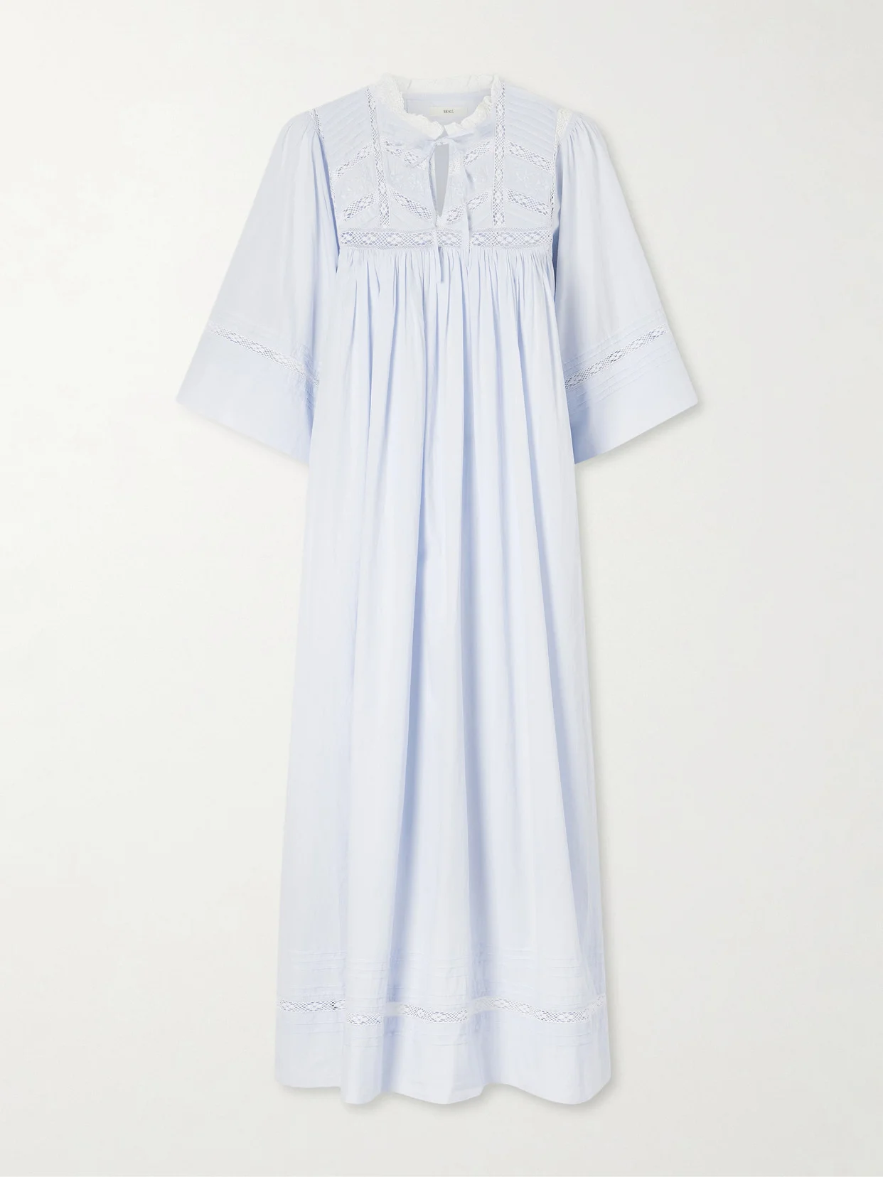 Magnolia Lace-trimmed Organic Cotton Midi Dress - 1