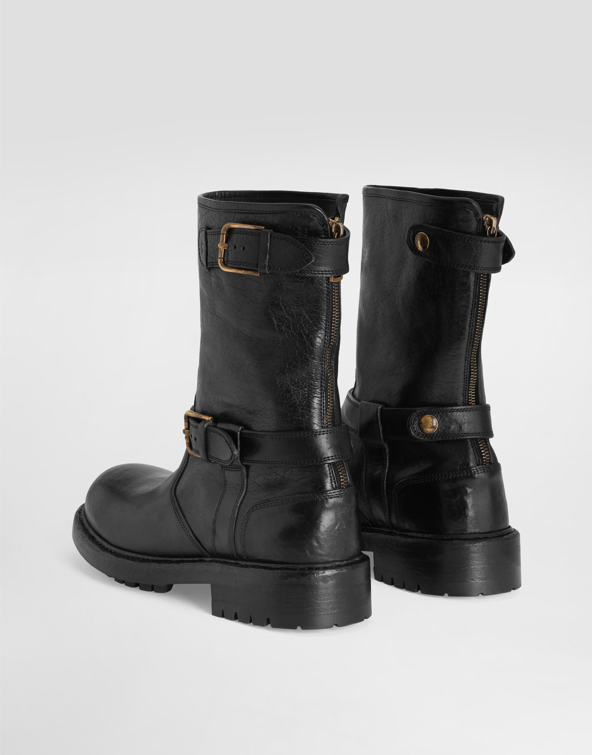 Leather biker boots - 3