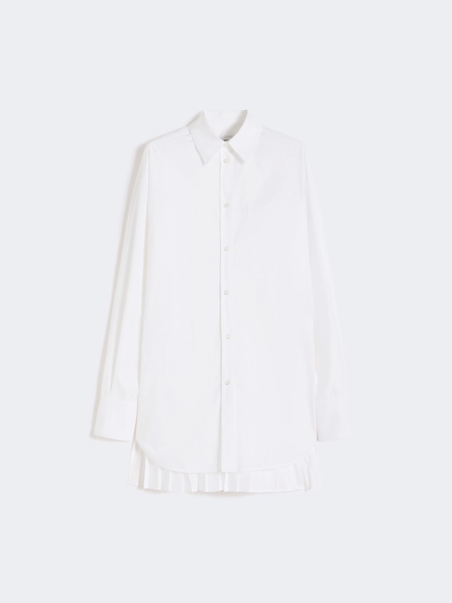 Overshirt with plissé-pleated detail - OPTICAL WHITE - 1