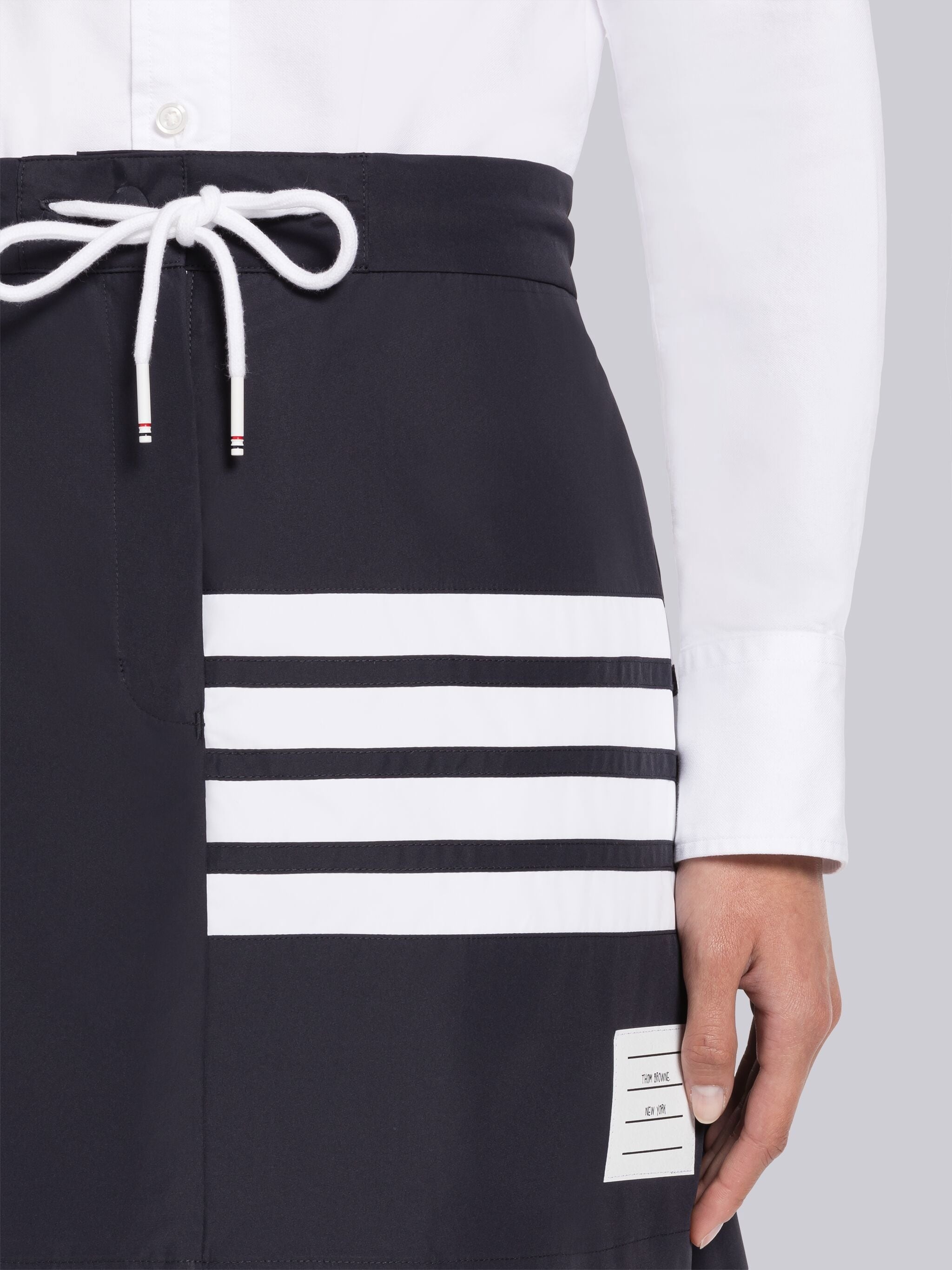 Navy Flyweight Tech 4-Bar Pleated Mini Skirt - 10