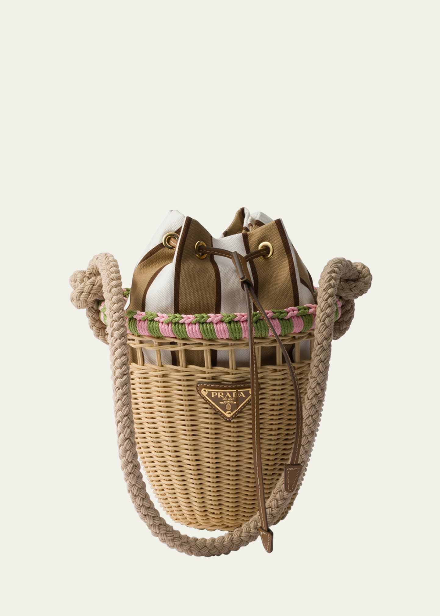 Basket Rope Rattan Bucket Bag - 1