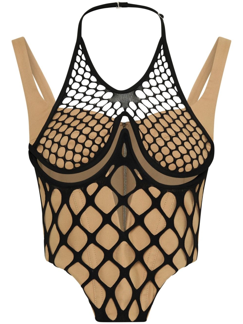 fishnet wire organic cotton-blend top - 1