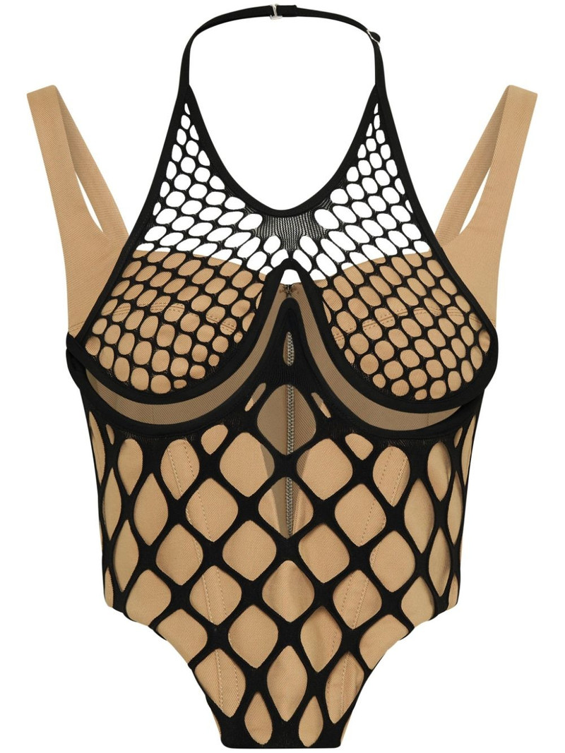 fishnet wire organic cotton-blend top 1