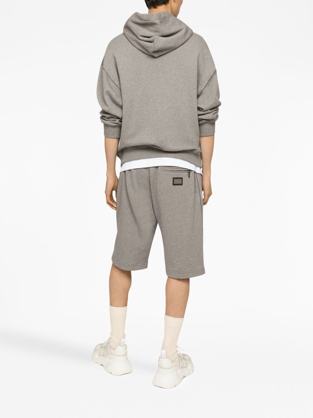 logo-patch cotton hoodie - 4