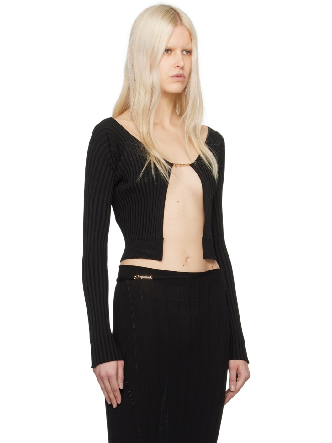 Black Les Classiques 'La Maille Pralu Longue' Cardigan - 2