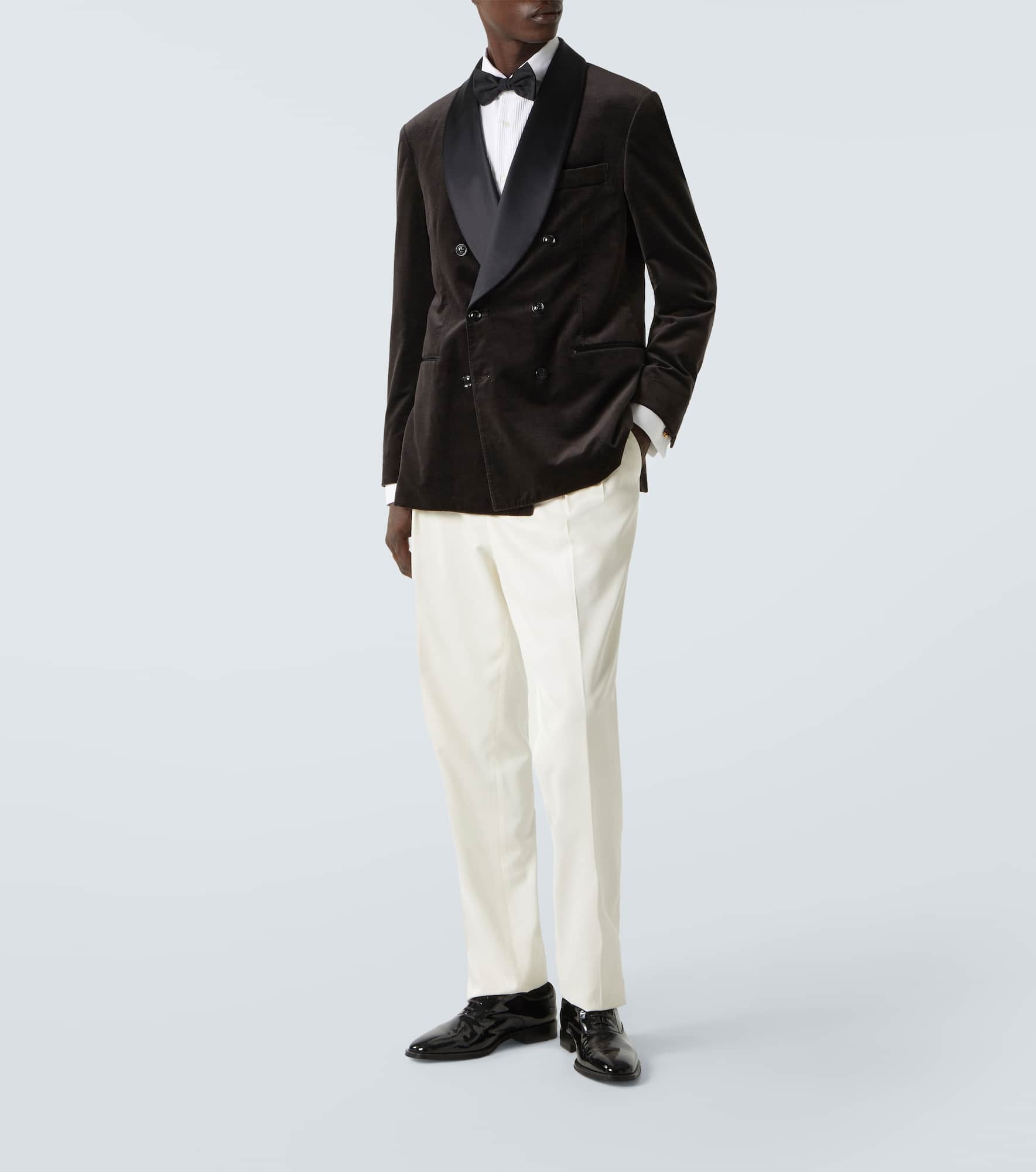 Silk twill tuxedo pants - 2