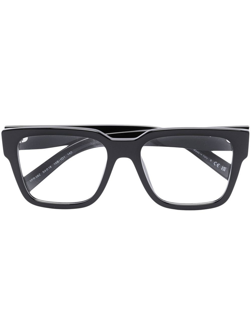 triangle-logo plaque square-frame glasses 1