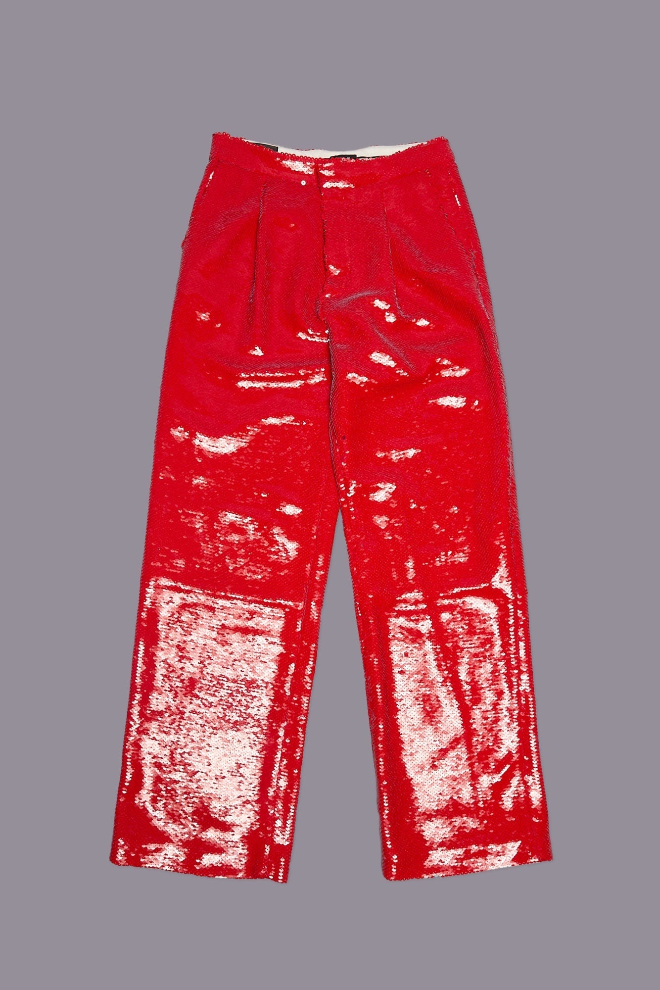 WIDE LEG TROUSER - RED SEQUIN - R13 - 3