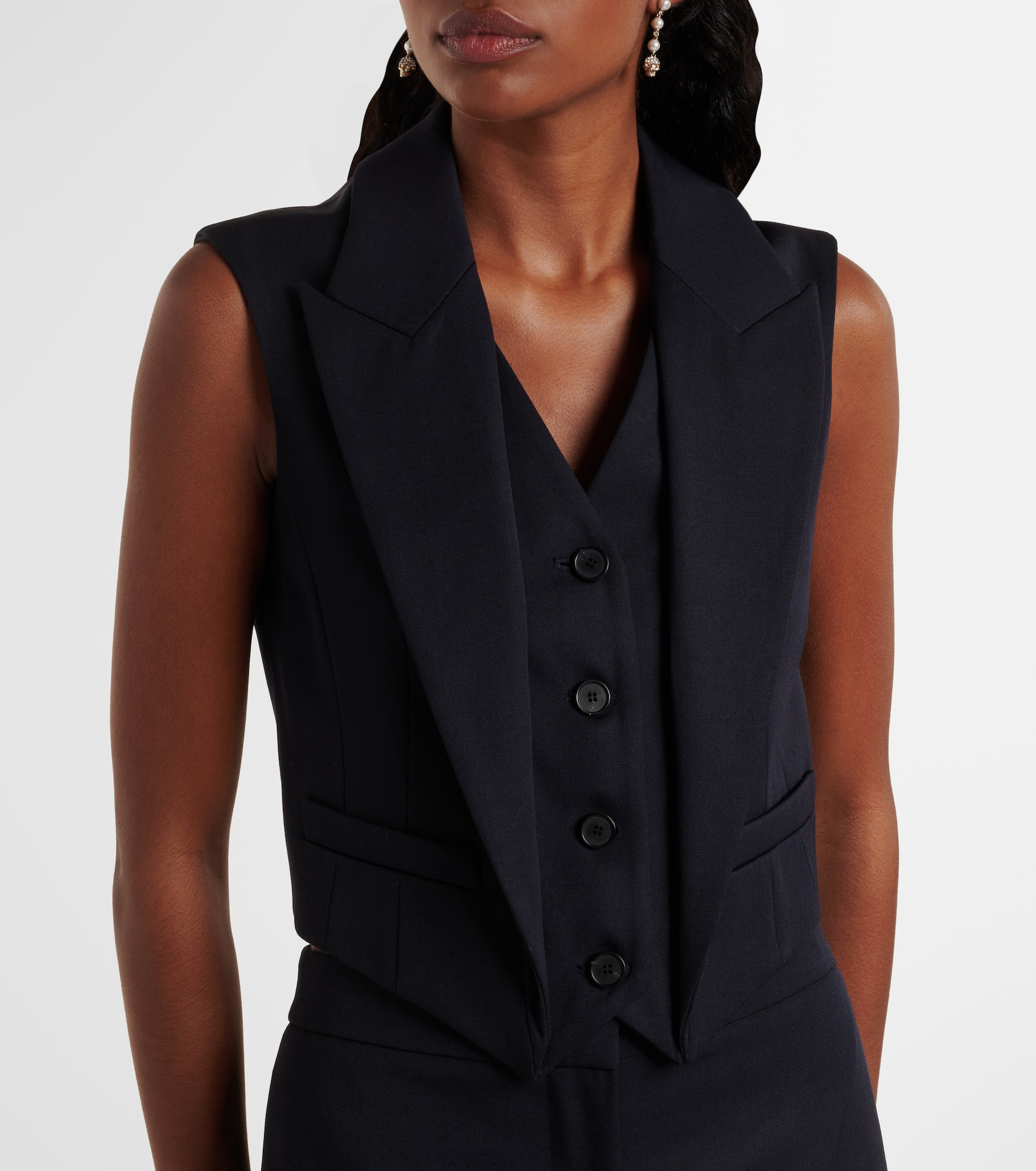 Cropped wool vest - 6