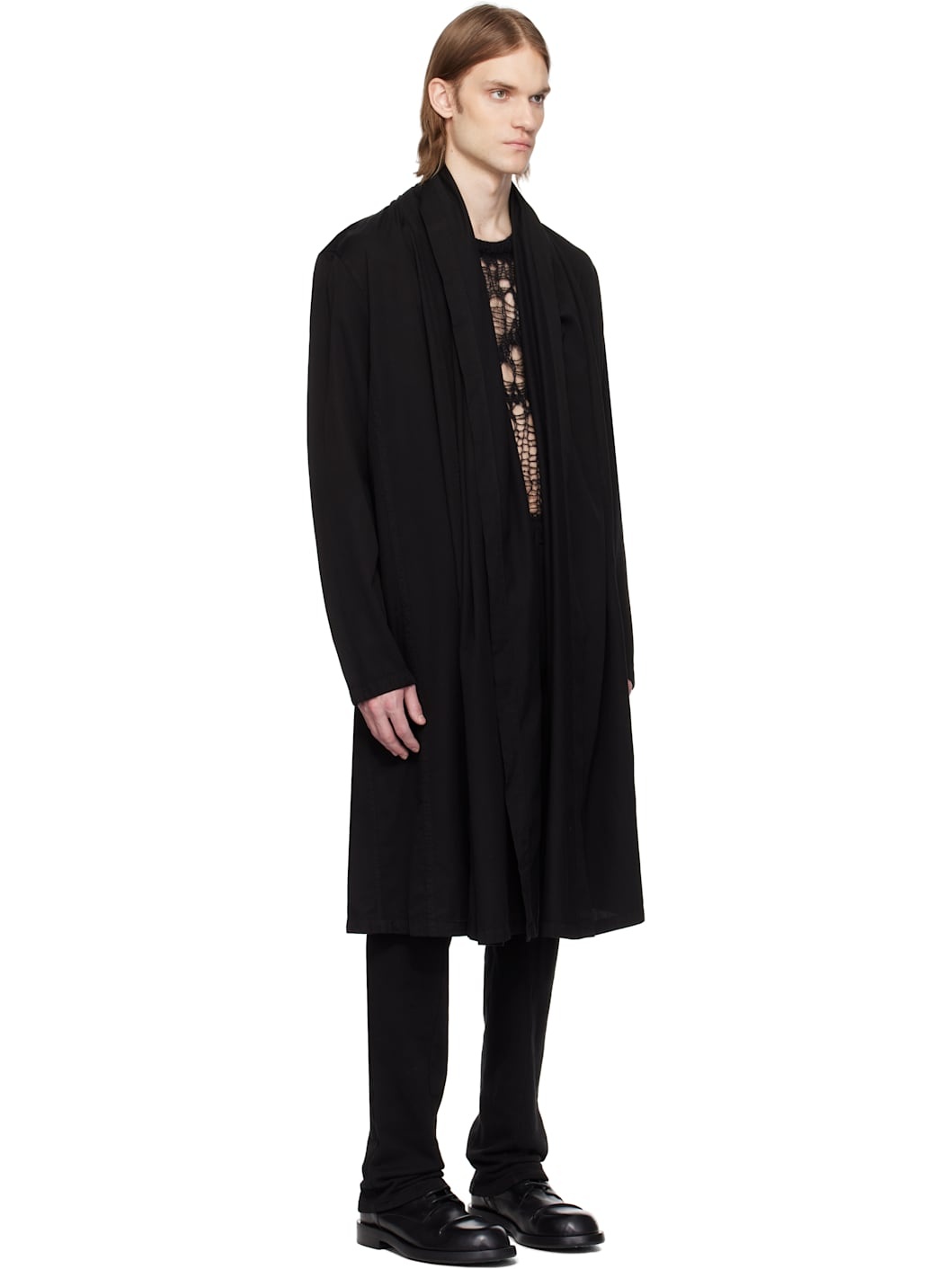 Black Robe Shirt Cardigan - 2