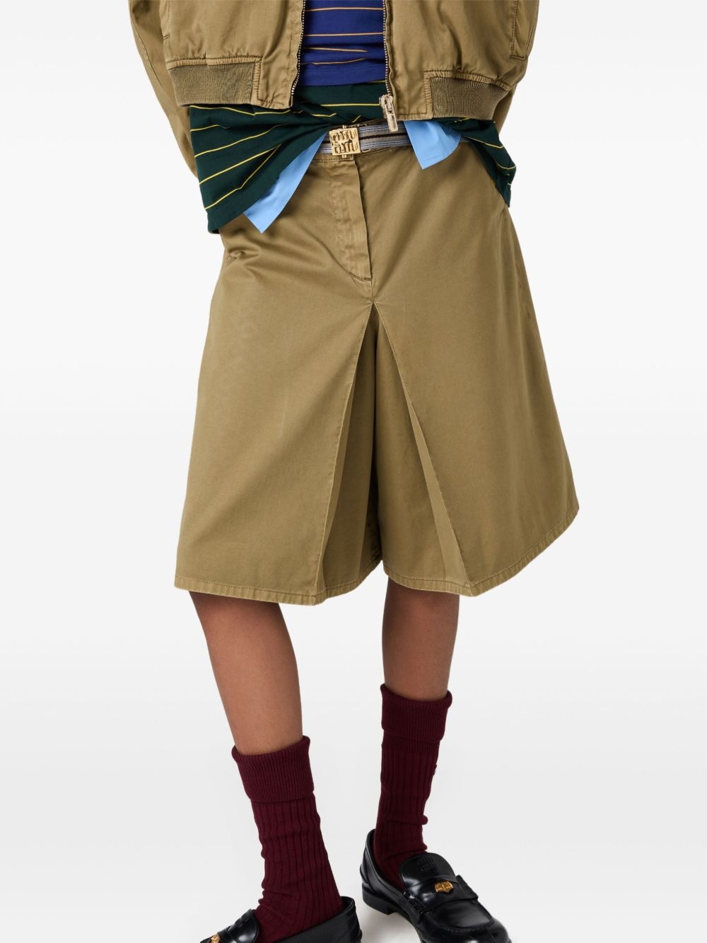 garment-dyed cotton midi skirt - 4