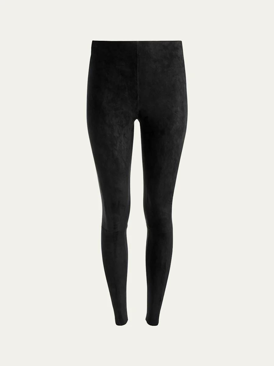 Lennox Mid-Rise Suede Leggings - 1