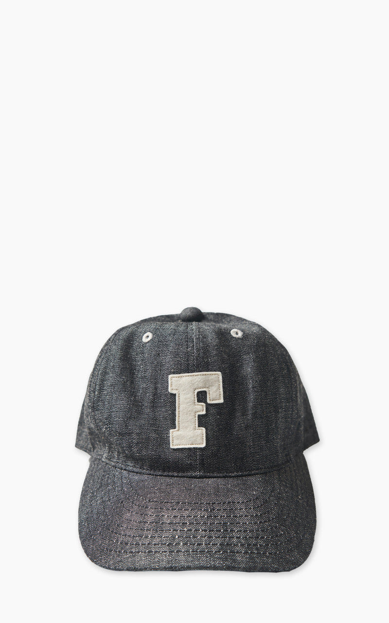 FULLCOUNT FULLCOUNT 6843HW 6-PANEL DENIM BASEBALL CAP 'F' PATCH BLACK outlook
