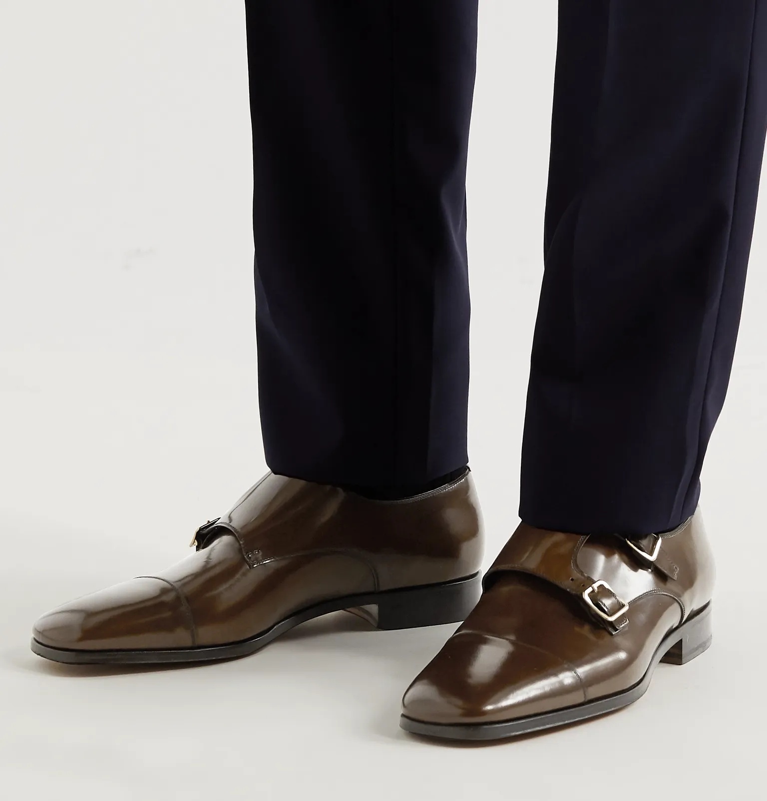 Spazzolato Leather Monk-Strap Shoes - 4