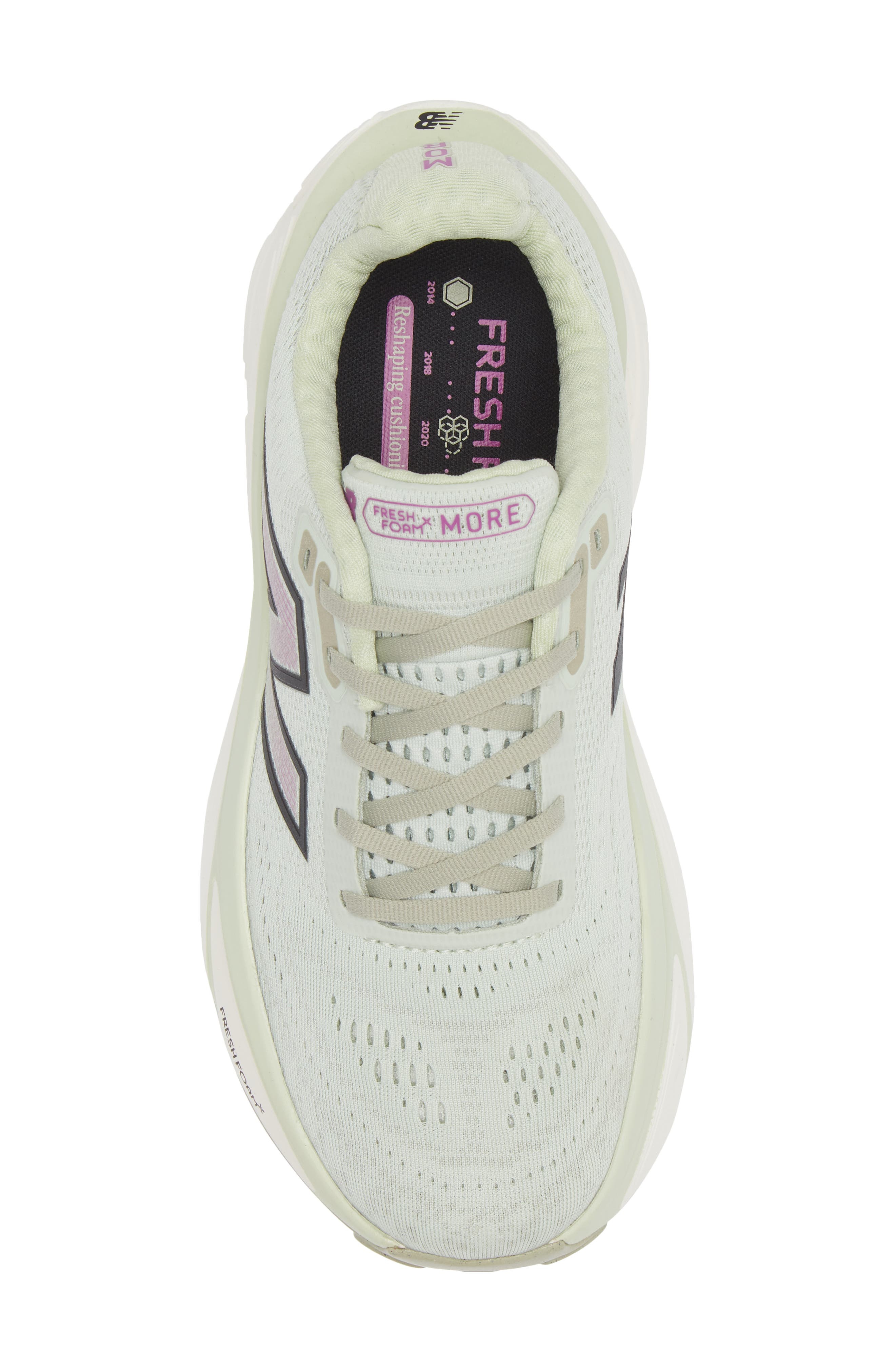 New Balance Fresh Foam X More v5 Running Shoe in Natural Mint/Purple Fuchsia at Nordstrom - 5