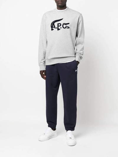 LACOSTE x A.P.C logo track pants outlook