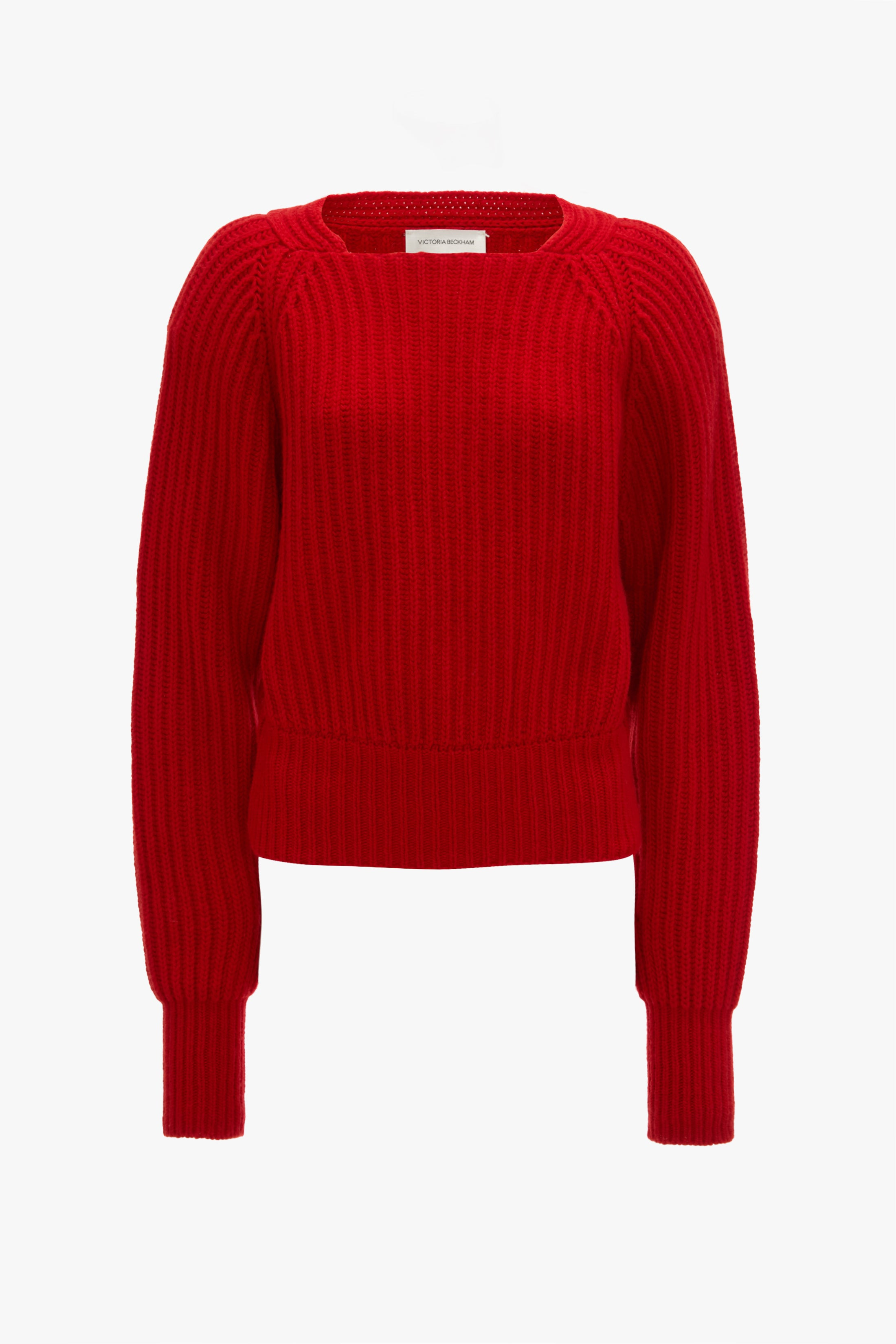 Rib Detail Cropped Jumper In Cayenne - 1