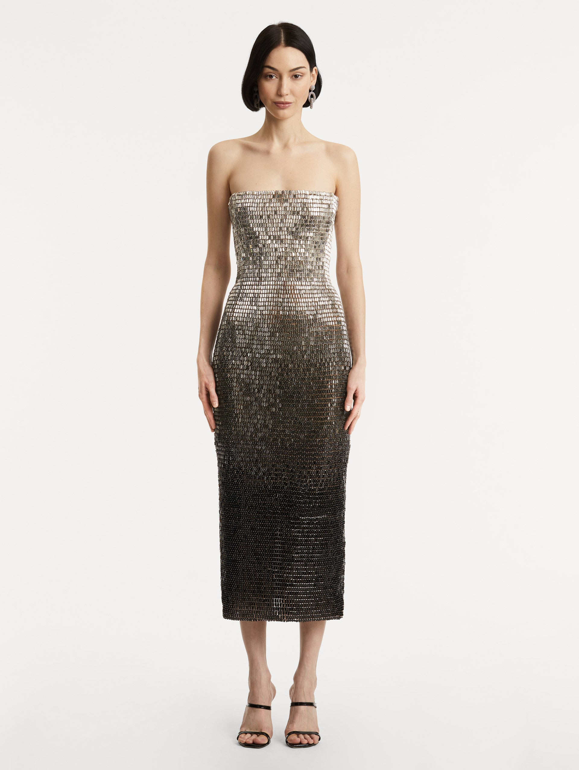 OMBRÉ SEQUIN EMBROIDERED DRESS - 2