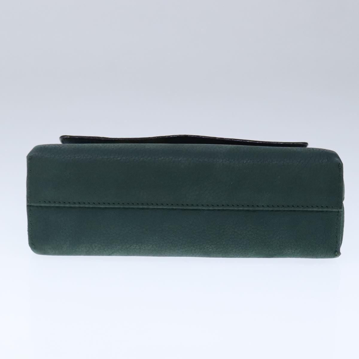 CELINE Hand Bag Leather Green Gold - 5