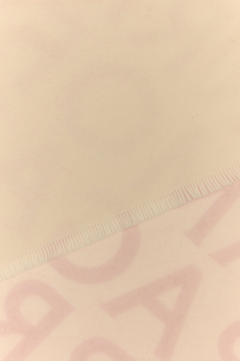 FERRAGAMO Embroidered wool blend reversible scarf outlook