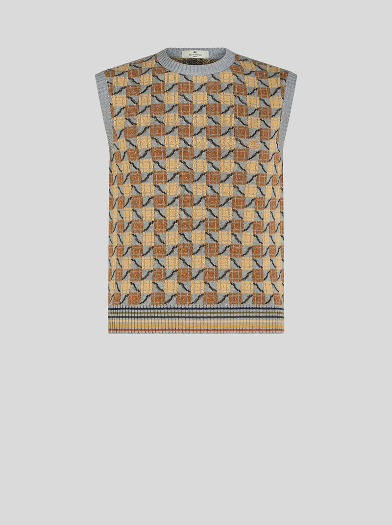 GEOMETRIC PATTERN KNITTED GILET 1