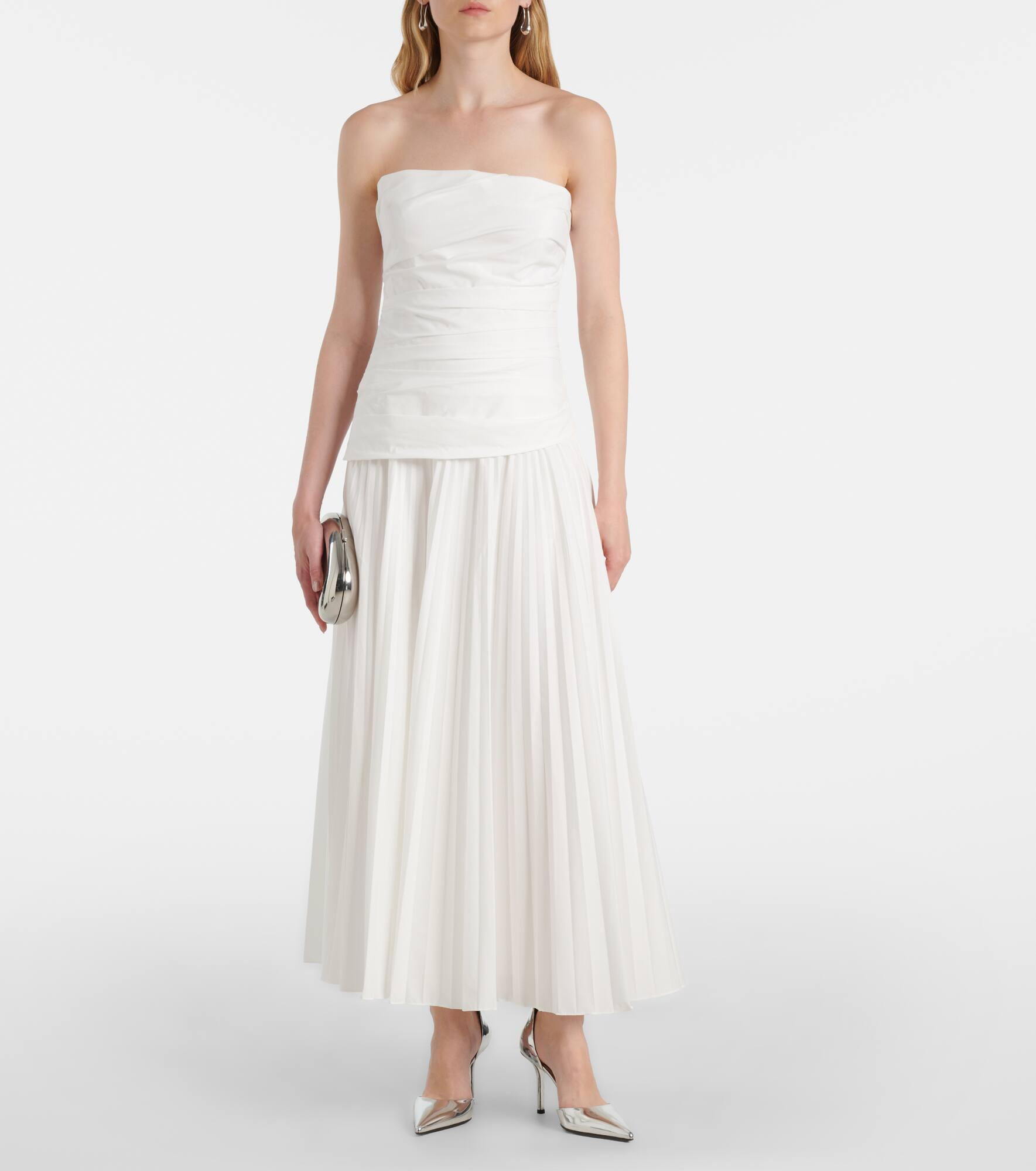 Arie strapless cotton-blend midi dress - 2