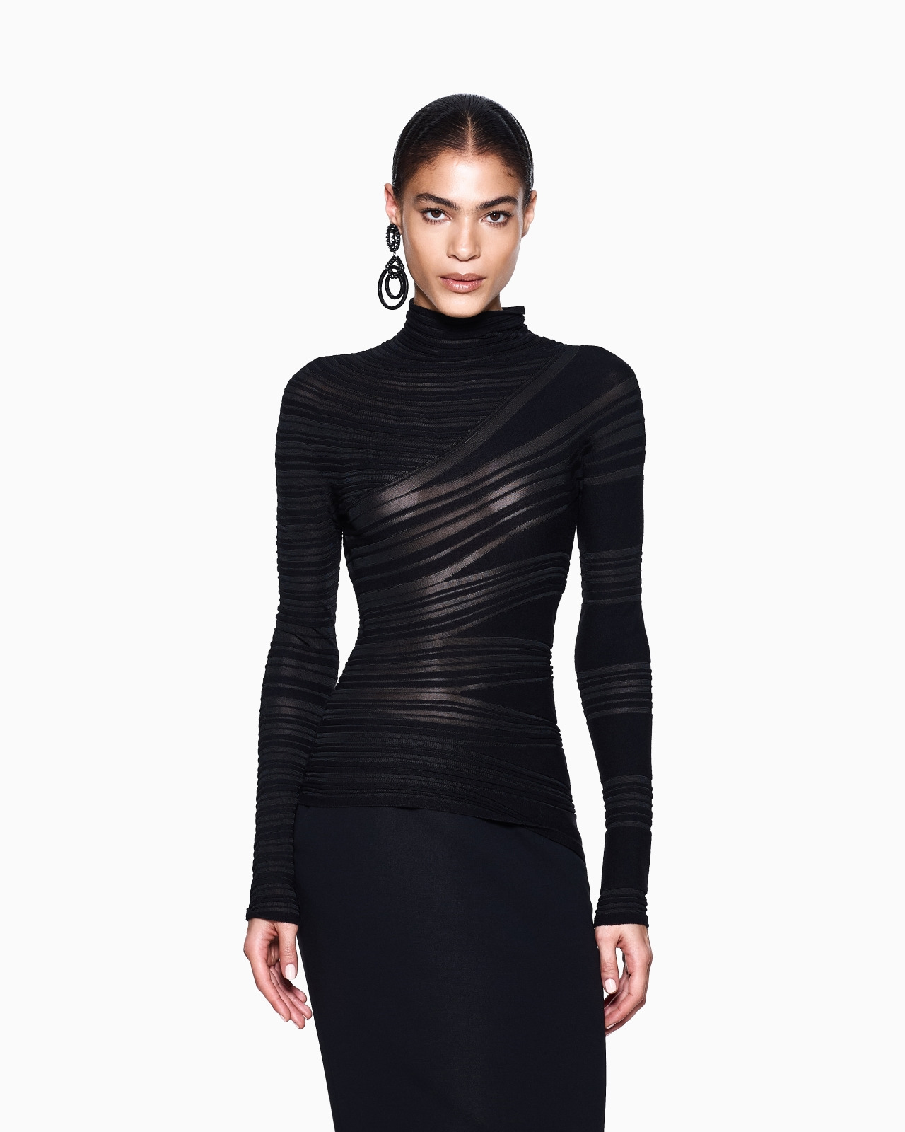 VISCOSE AND VIRGIN WOOL MOCK-NECK JUMPER - 4