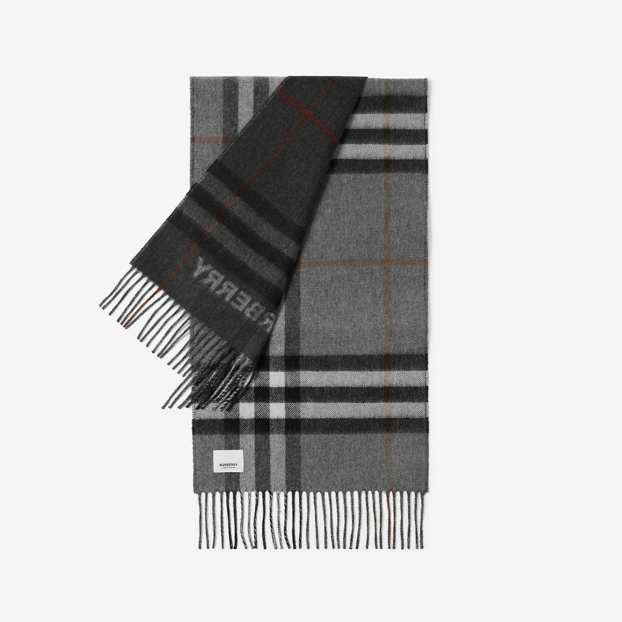 Contrast Check Cashmere Scarf - 4