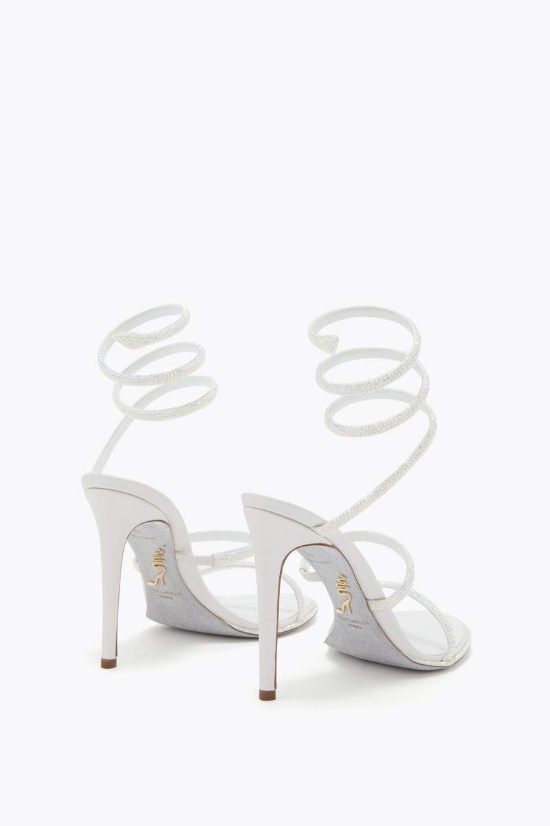 RENE CAOVILLA CLEO WHITE SANDAL 105 outlook