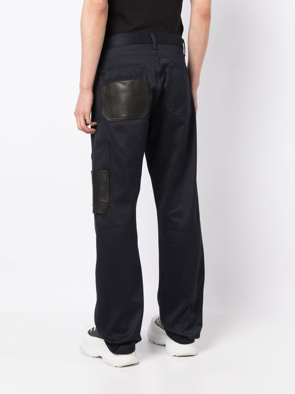 embroidered-logo straight-leg trousers - 4