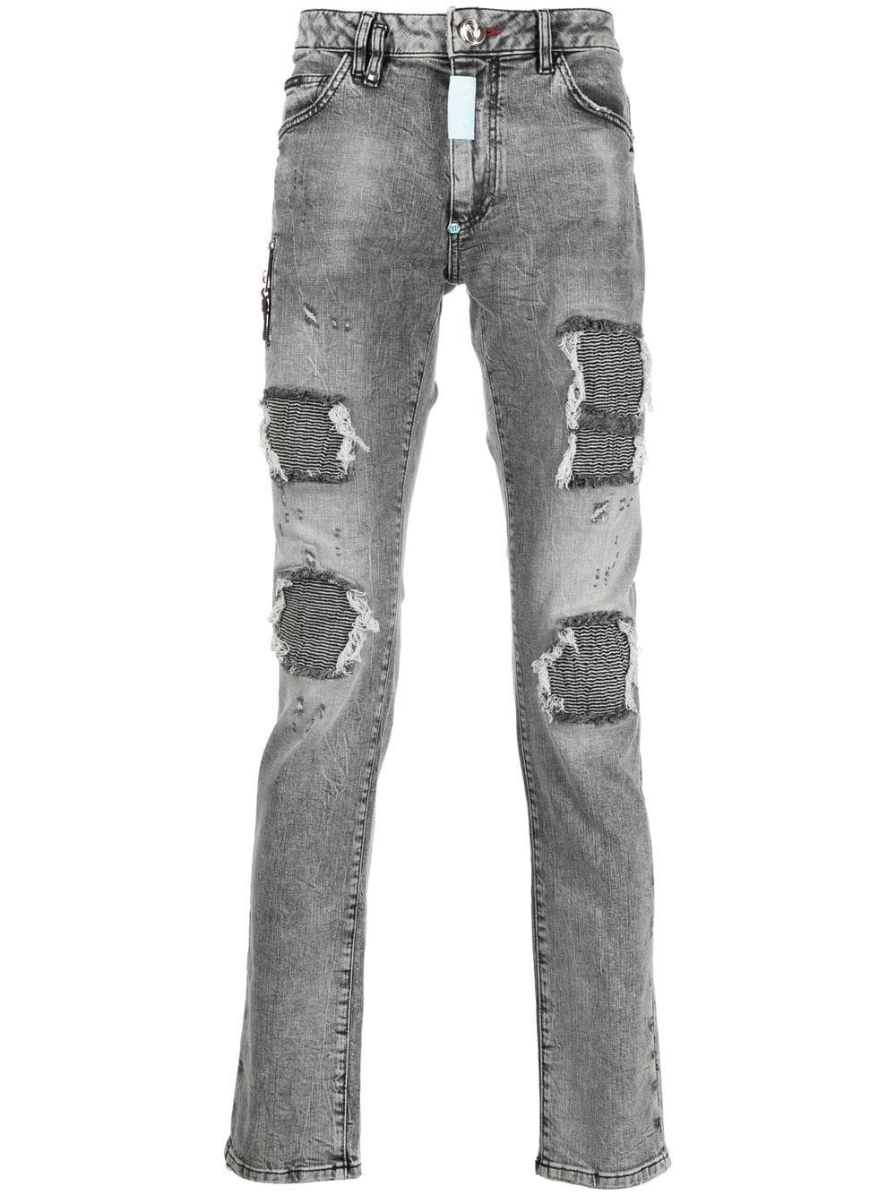 ripped slim-cut jeans - 1