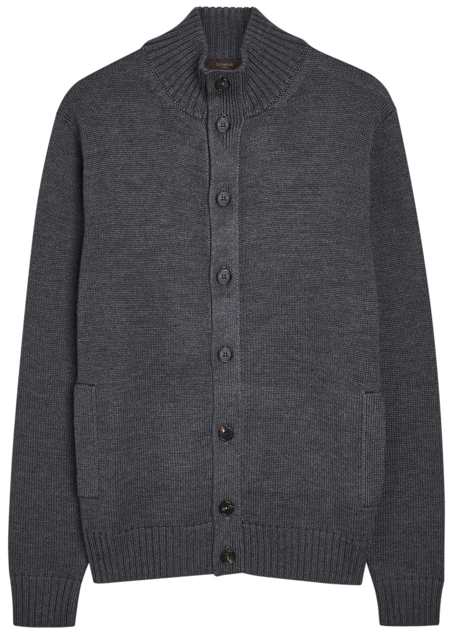 Slowear High-neck Wool Cardigan - 1
