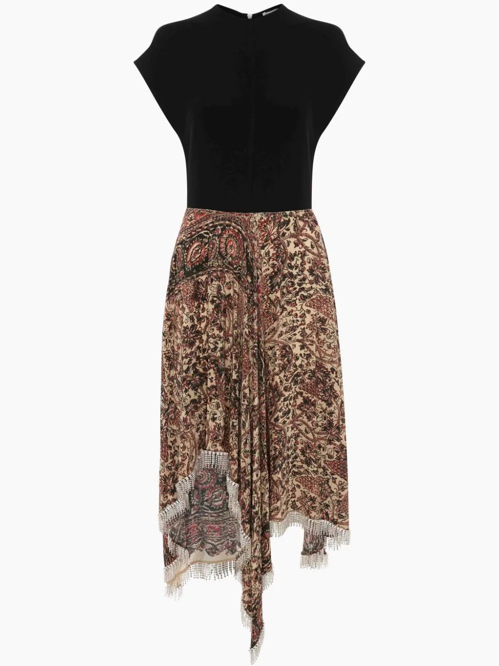 EMBELLISHED CAP SLEEVE ASYMMETRIC DRESS - 1