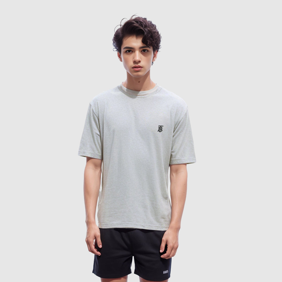 Burberry Men's Monogram Motif Specific Logo Cotton Short Sleeve Grey 80140231 - 3